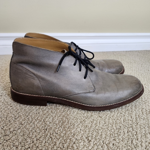 Cole Haan Grey Low Cut Leather Dress Shoes  Size 8.5 M Chukka - Picture 3 of 11